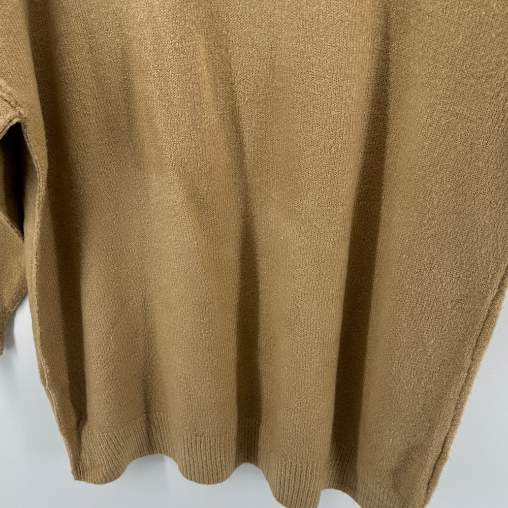 Cottagecore Earthy Neutral Causal Chic Minimalist Stylish Tan Sweater Dress SzL - Picture 11 of 12